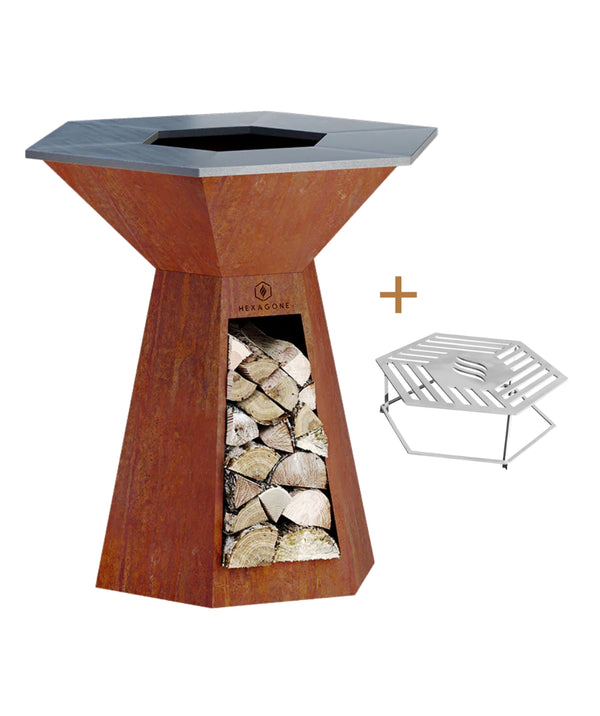 Pack Brasero-Plancha Corten Festin 105 + Grille plinthe OFFERTE