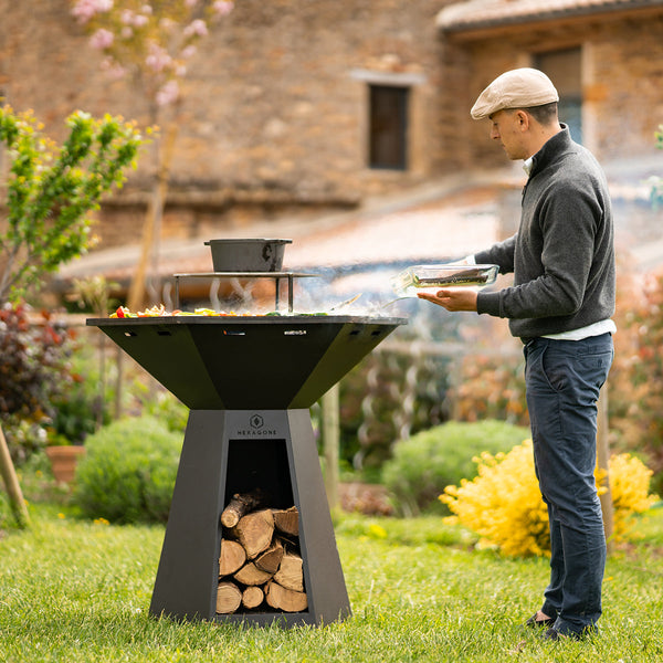 Plancha brasero en acier Corten fabriqué en France